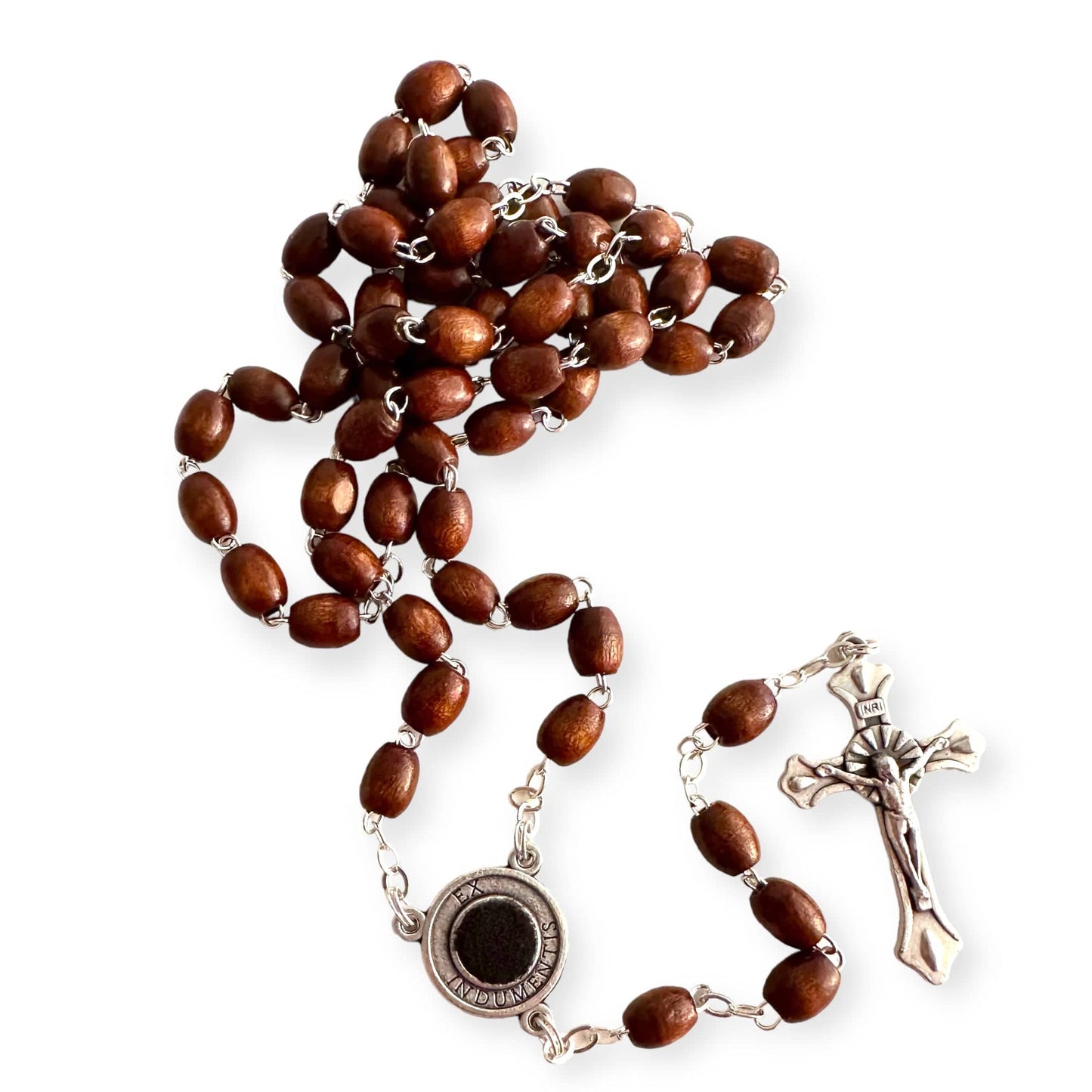 St. Padre Pio Relic Rosary Blessed By Pope w/ 2nd Class Relic - St. Father Pio | Catholically