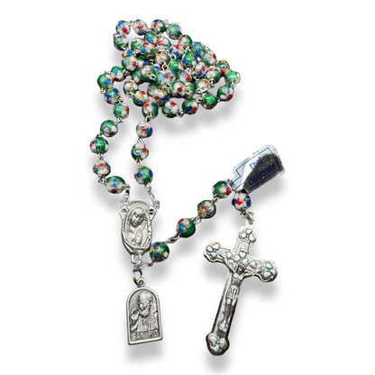St. Padre Pio Rosary Blessed By Pope w/ Relic - St. Father Pio | Catholically