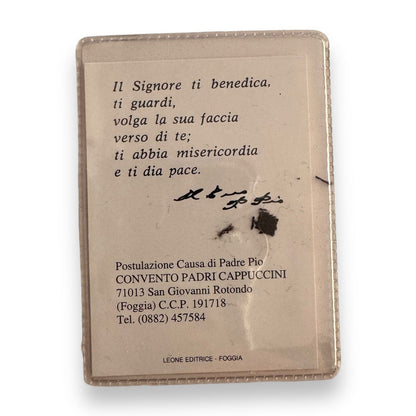 St. Padre Pio Vintage Holy Card - Relic Of St. Father Pio Of Pietrelecina | Catholically