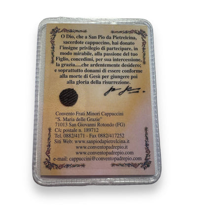 St. Padre Pio Vintage Holy Card - Relic Of St. Father Pio Of Pietrelecina | Catholically
