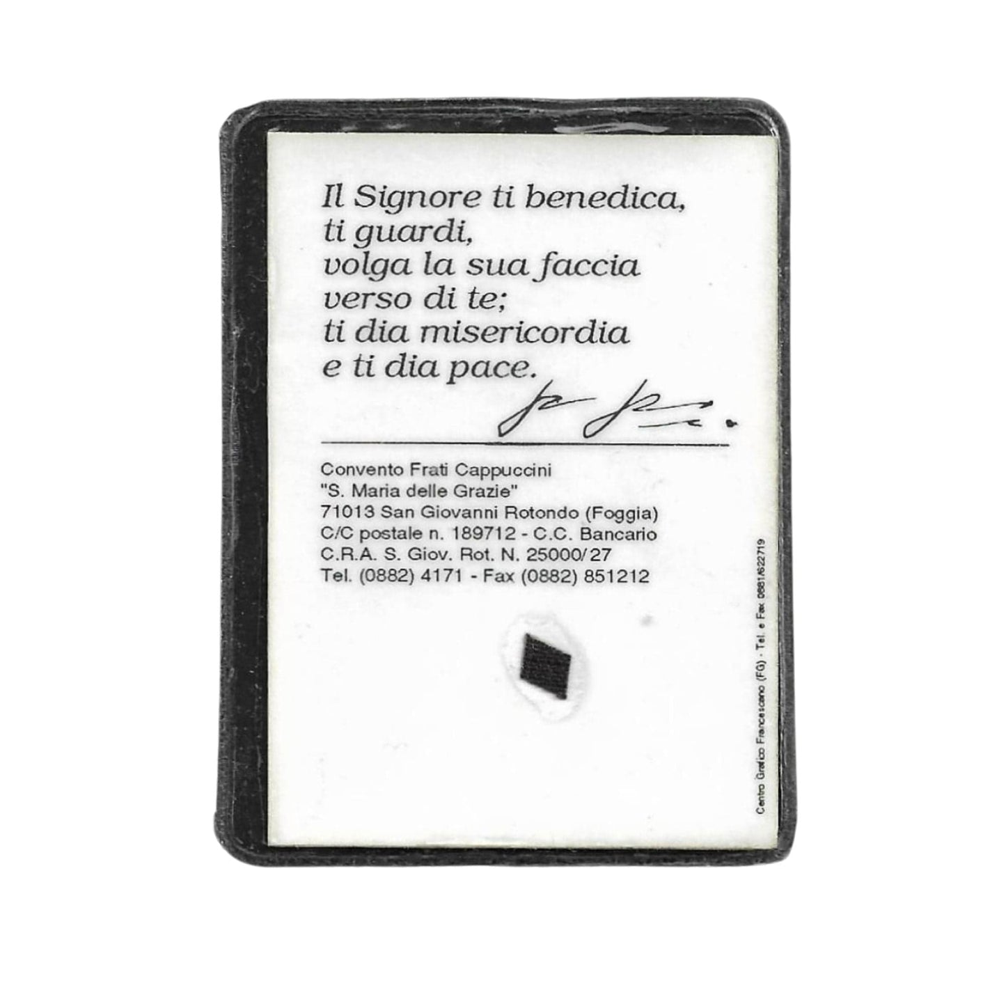 St. Padre Pio Vintage Laminated Holy Card With 2Nd Class Relic Ex-Indumentis | Catholically