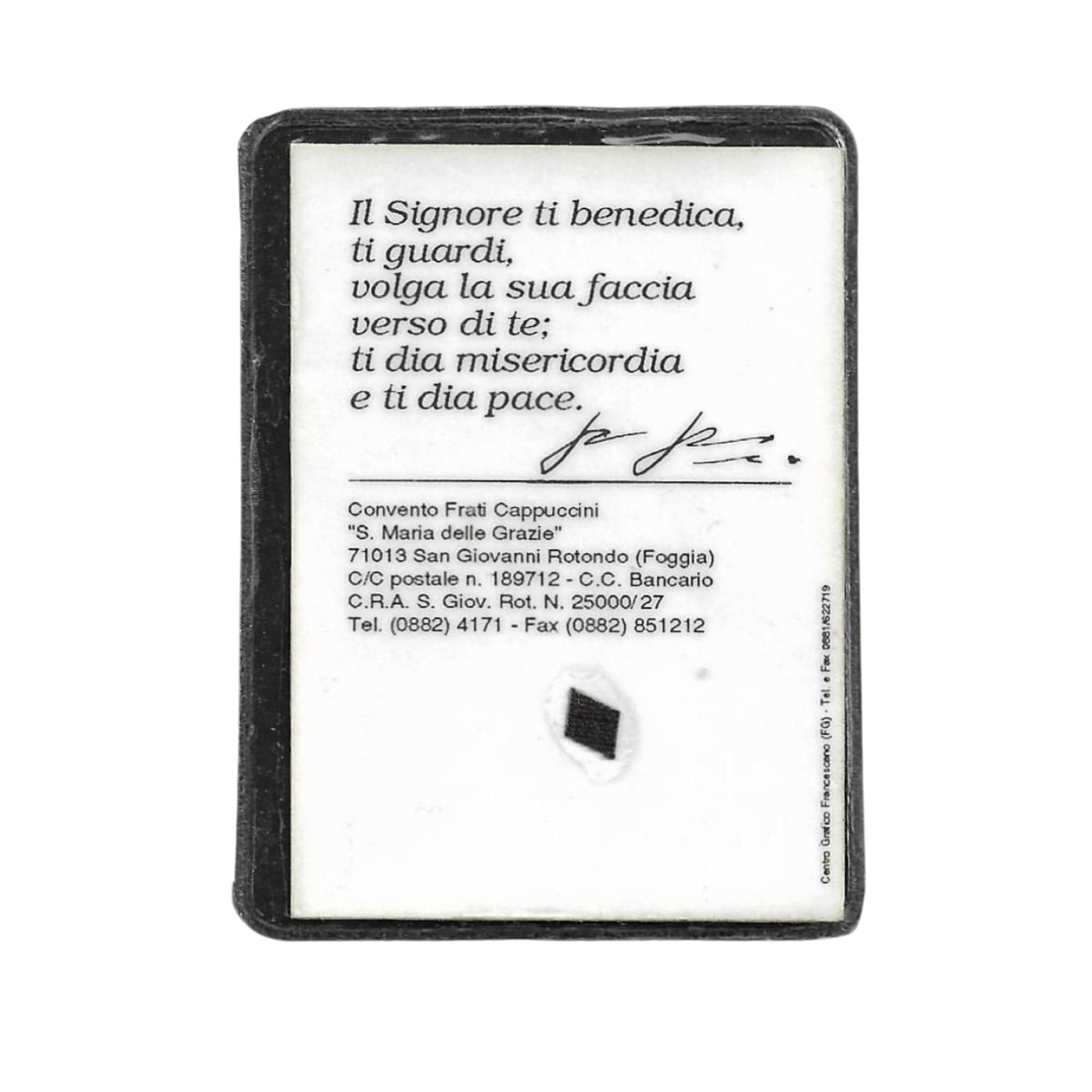 St. Padre Pio Vintage Laminated Holy Card With 2Nd Class Relic Ex-Indumentis | Catholically
