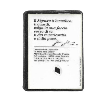 St. Padre Pio Vintage Laminated Holy Card With 2Nd Class Relic Ex-Indumentis | Catholically