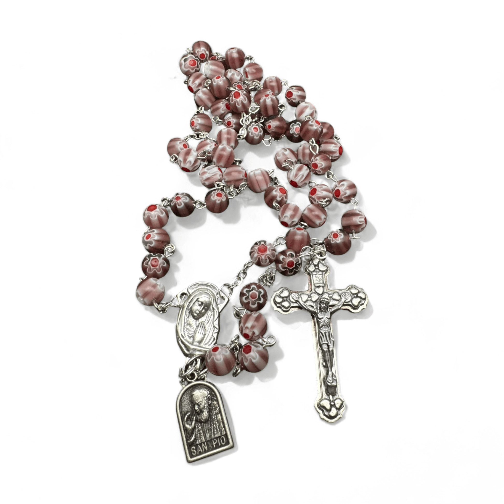 St. Pio Purple Rosary Blessed By Pope w/ 2nd Class Relic - St. Father Pio | Catholically