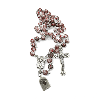 St. Pio Purple Rosary Blessed By Pope w/ 2nd Class Relic - St. Father Pio | Catholically