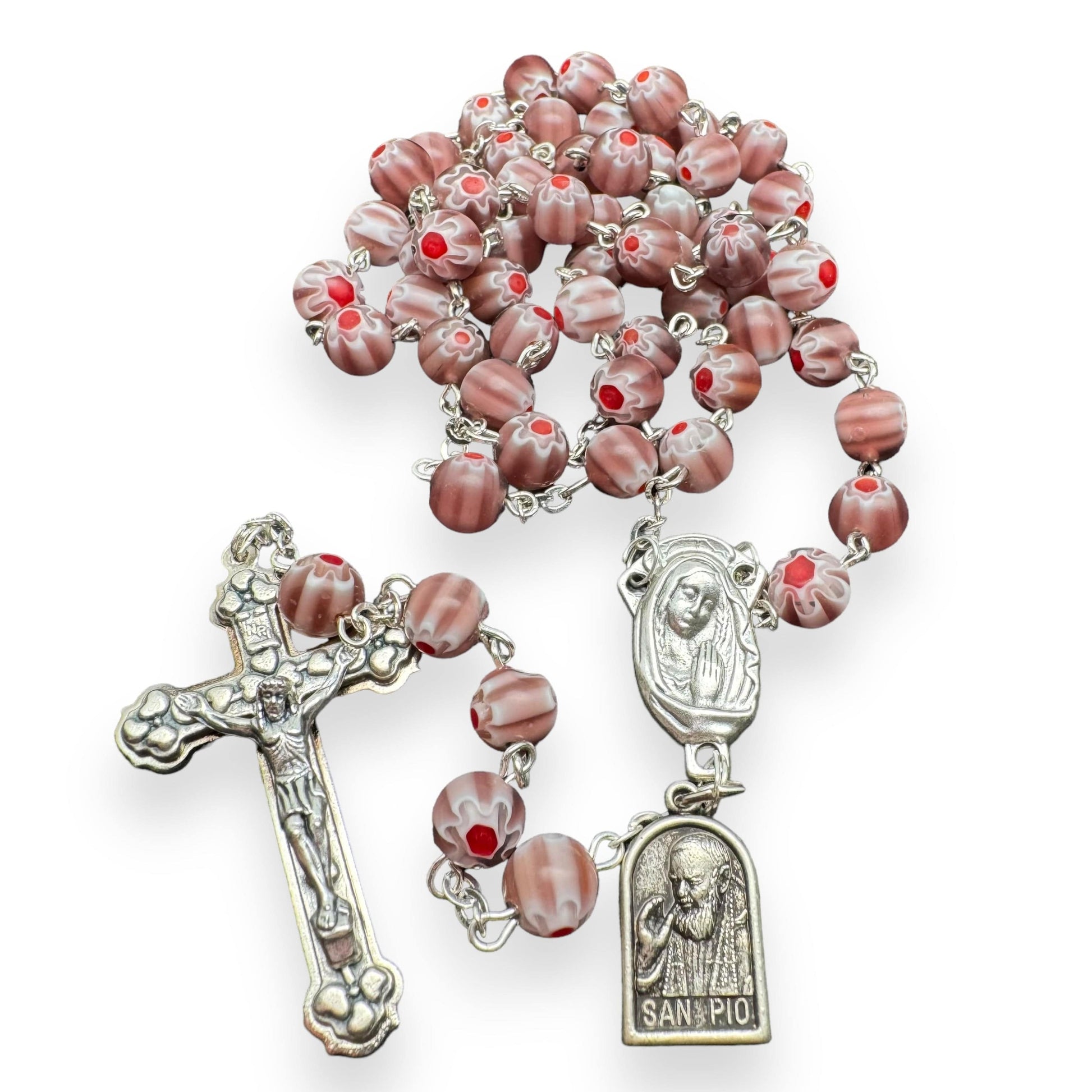 St. Pio Purple Rosary Blessed By Pope w/ 2nd Class Relic - St. Father Pio | Catholically