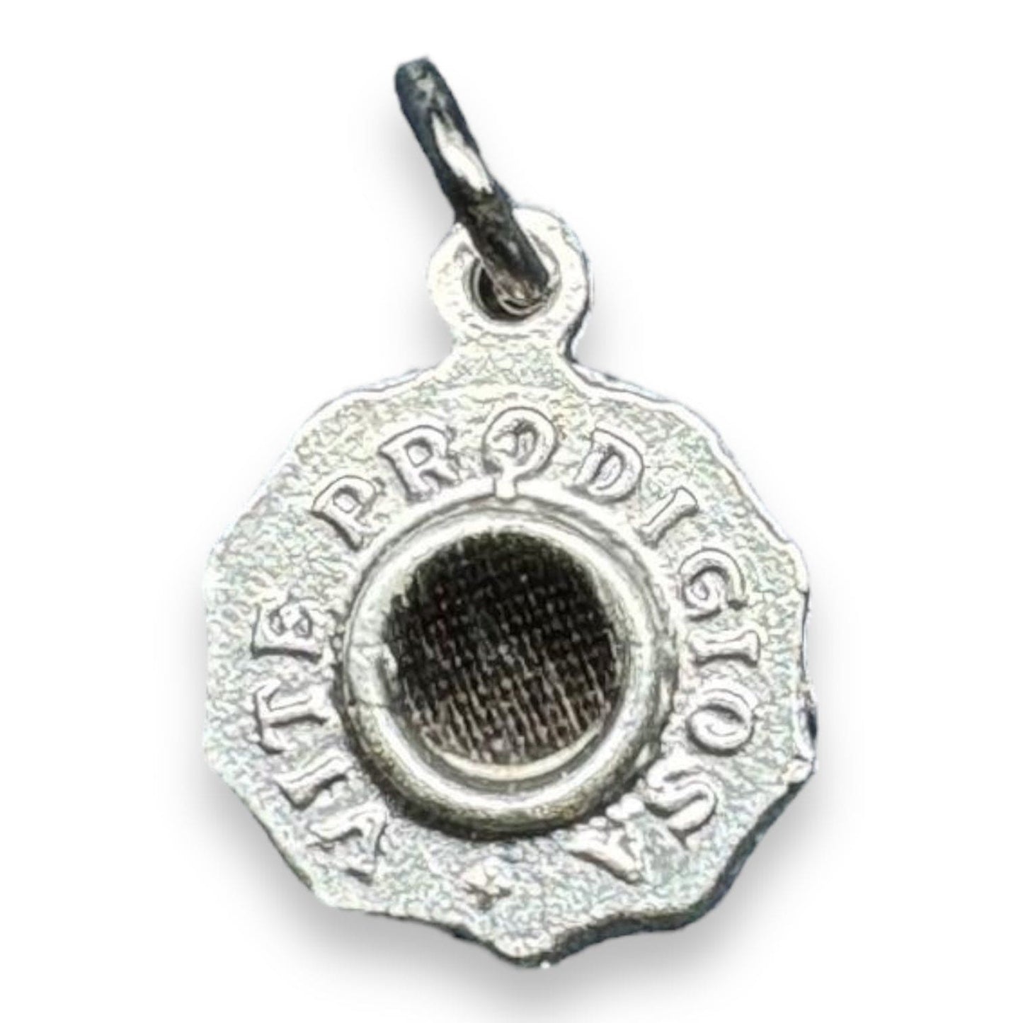 St Rita Miraculous Vine Relic Medal – Silver tone pendant with Reliquary | Catholically