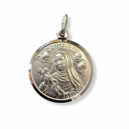 St. Rita Of Cascia Medal 925 Sterling Silver  Sickness / Abuse / Parenthood | Catholically