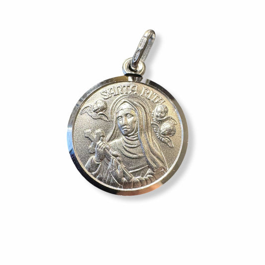 St. Rita Of Cascia Medal 925 Sterling Silver  Sickness / Abuse / Parenthood | Catholically