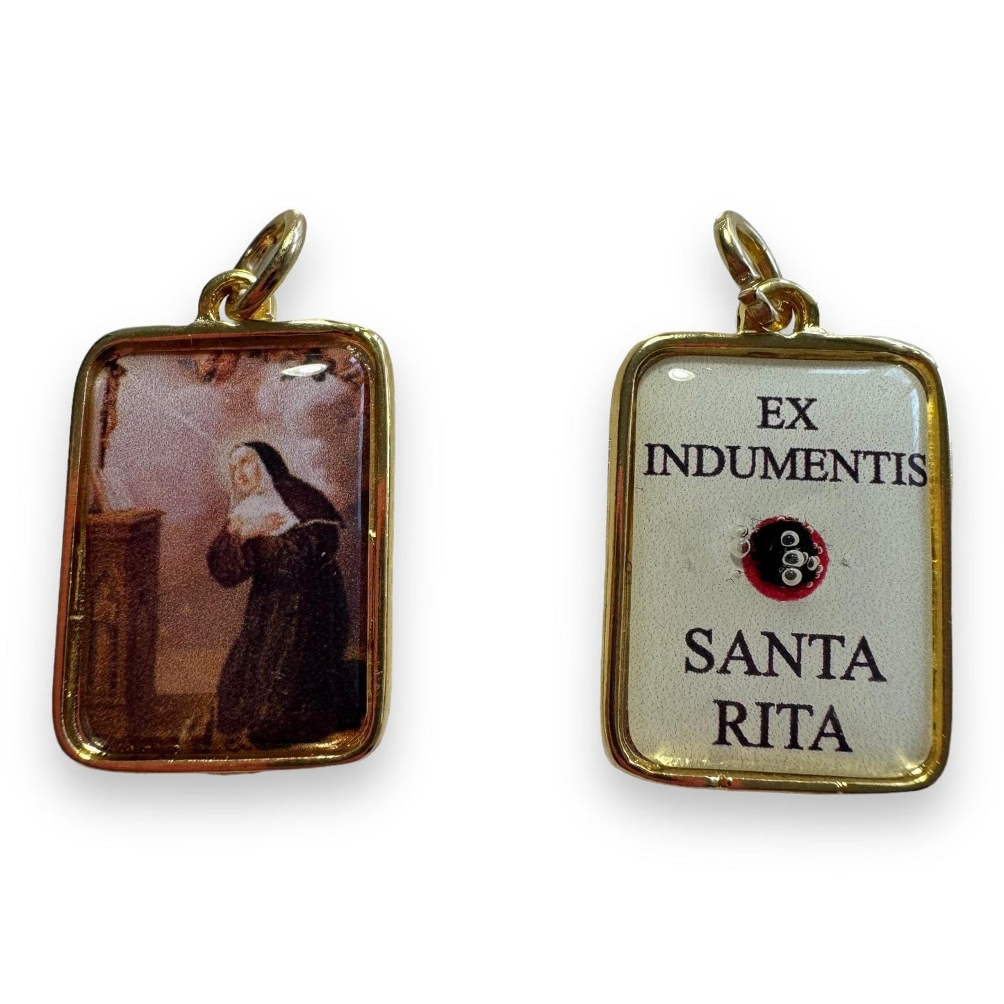 St. Rita Relic Pendant – Rare Gold-Framed Catholic Devotional | Catholically