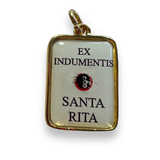 St. Rita Relic Pendant – Rare Gold-Framed Catholic Devotional | Catholically