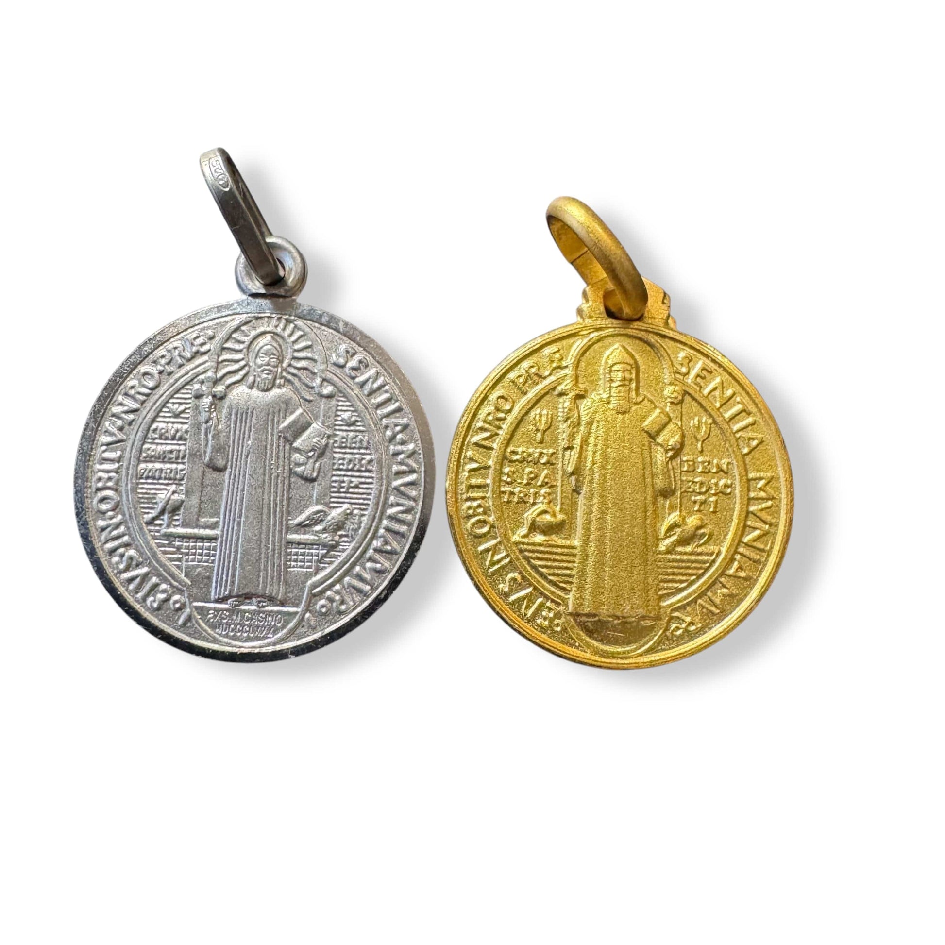 St. Saint Benedict small Medal - San Benito Cruz  Medalla - Blessed Pendant | Catholically