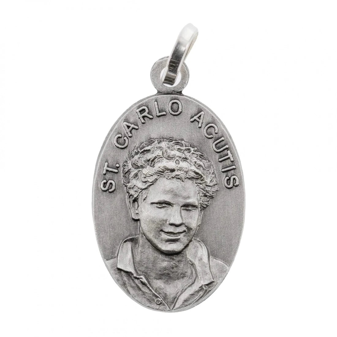 Sterling Silver Medal of Saint Carlo Acutis – Canonized Saint of the Eucharist