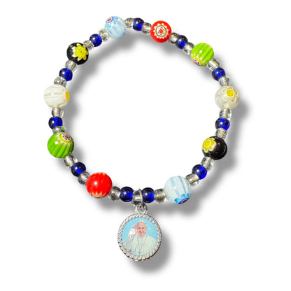 Ten beads Murrina rosary-bracelet - Colorful Red beads | Catholically
