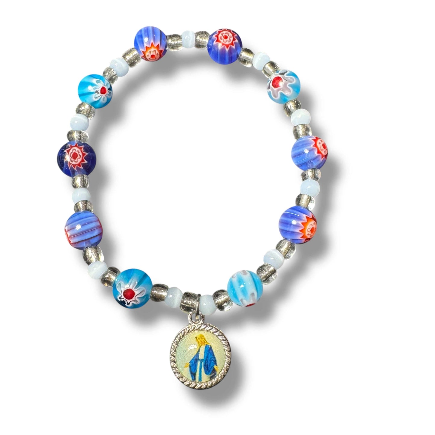 Ten beads Murrina rosary-bracelet - Colorful Turquoise beads | Catholically