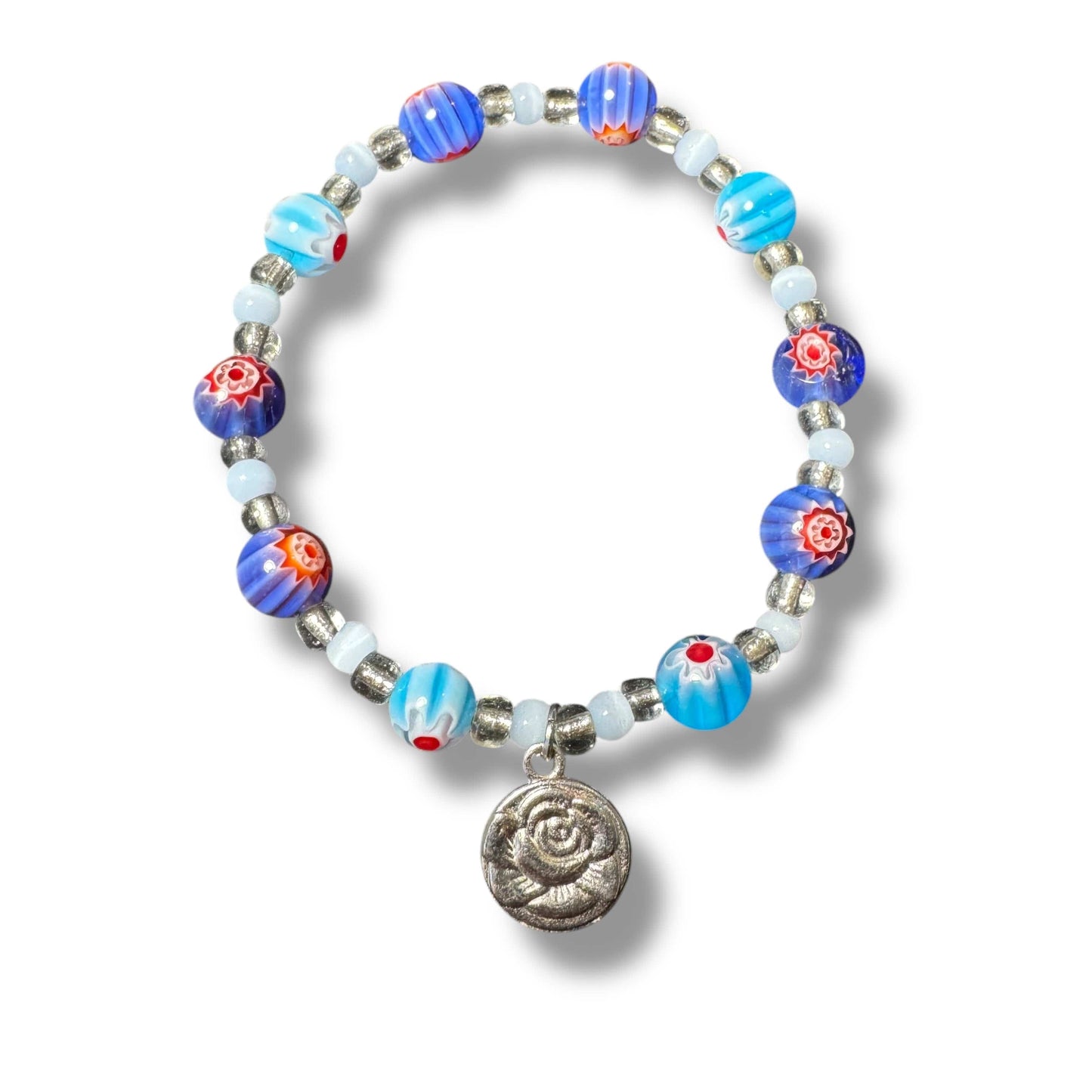 Ten beads Murrina rosary-bracelet - Colorful Turquoise beads | Catholically