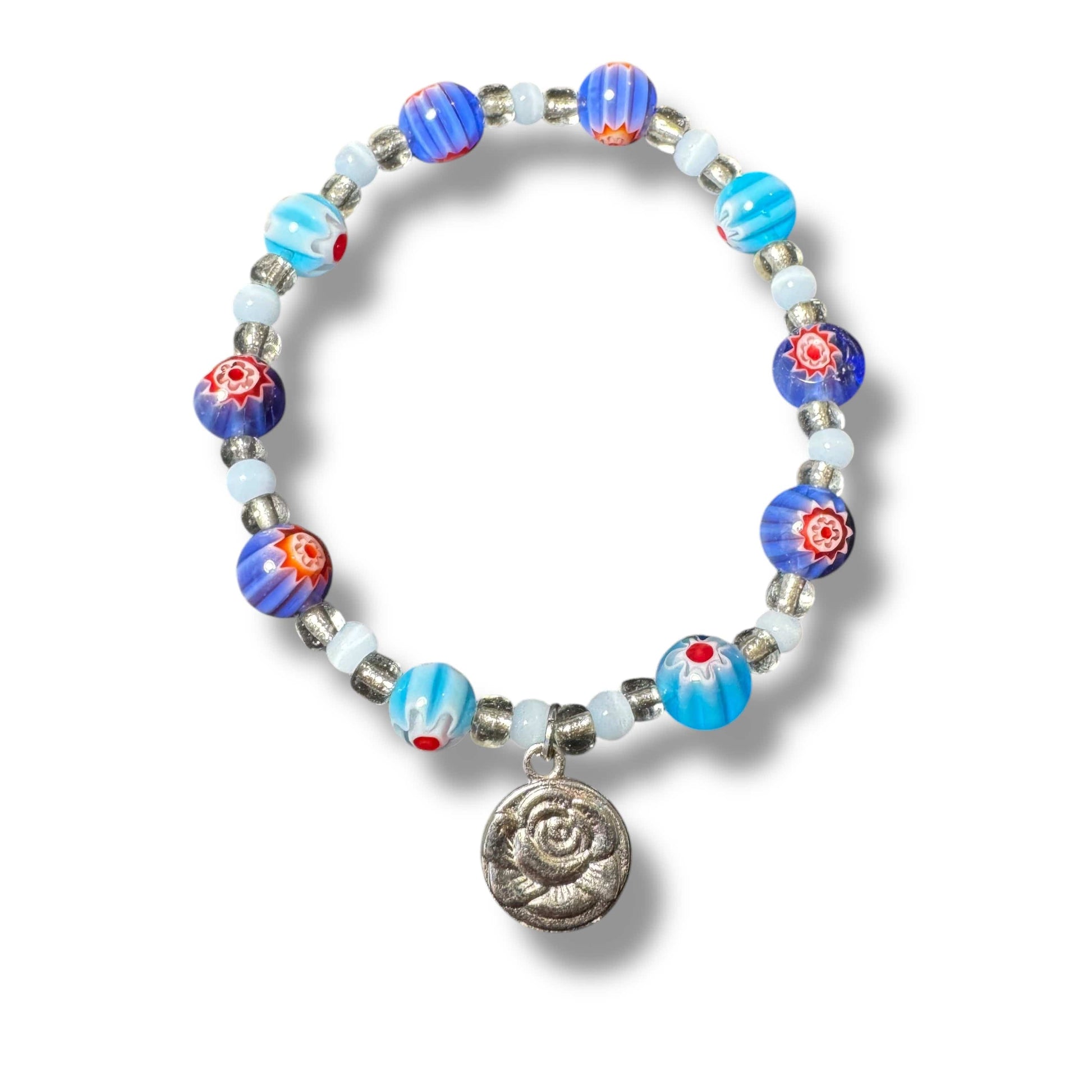 Ten beads Murrina rosary-bracelet - Colorful Turquoise beads | Catholically