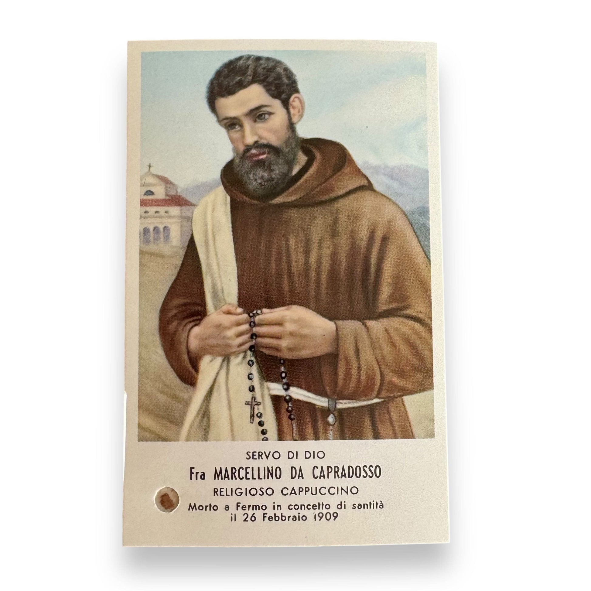 The Servant of God Fra Marcellino da Capradosso OFM Relic Card | Catholically
