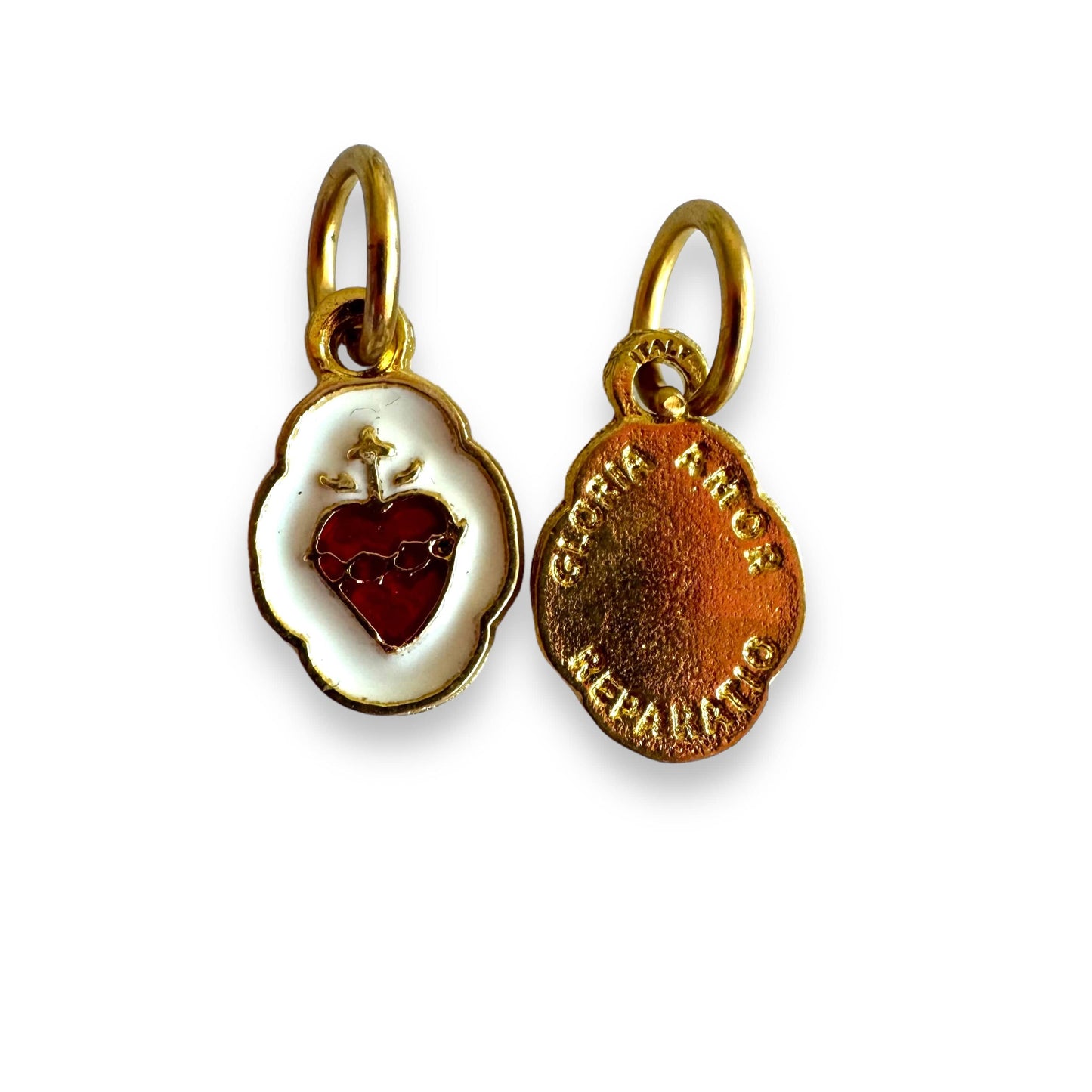 Tiny Catholic Heart of Jesus - Medal - Pendant - Charm- Blessed By Pope | Catholically