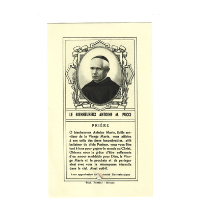 Venerable Antonio Maria Pucci - Passionist - Relic card ex-indumentis | Catholically