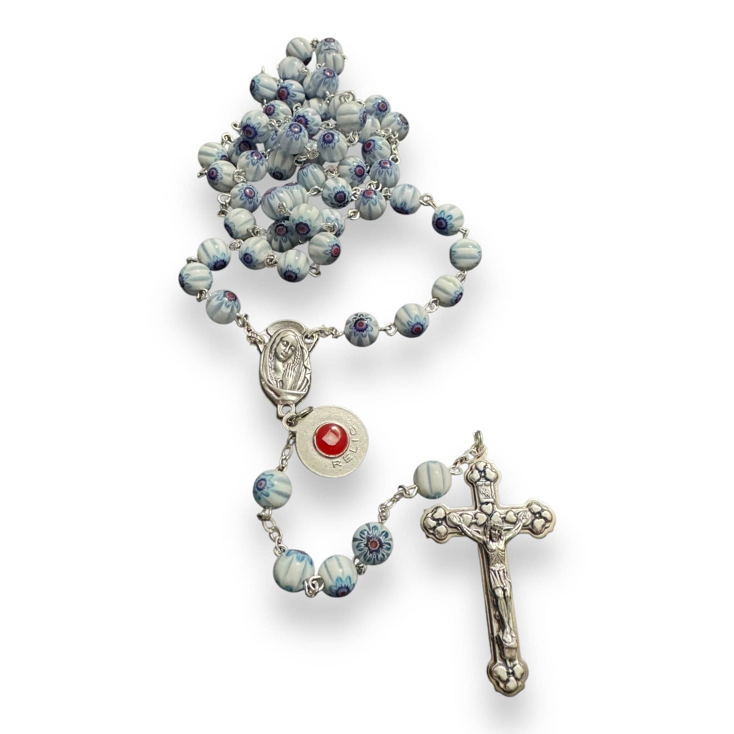 Venetian Glass Italian Murrina Rosary - St. John Paul II Relic | Catholically