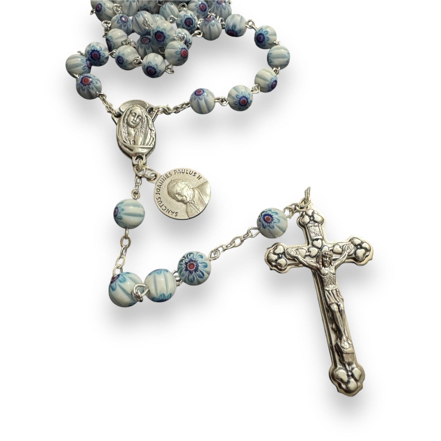 Venetian Glass Italian Murrina Rosary - St. John Paul II Relic | Catholically