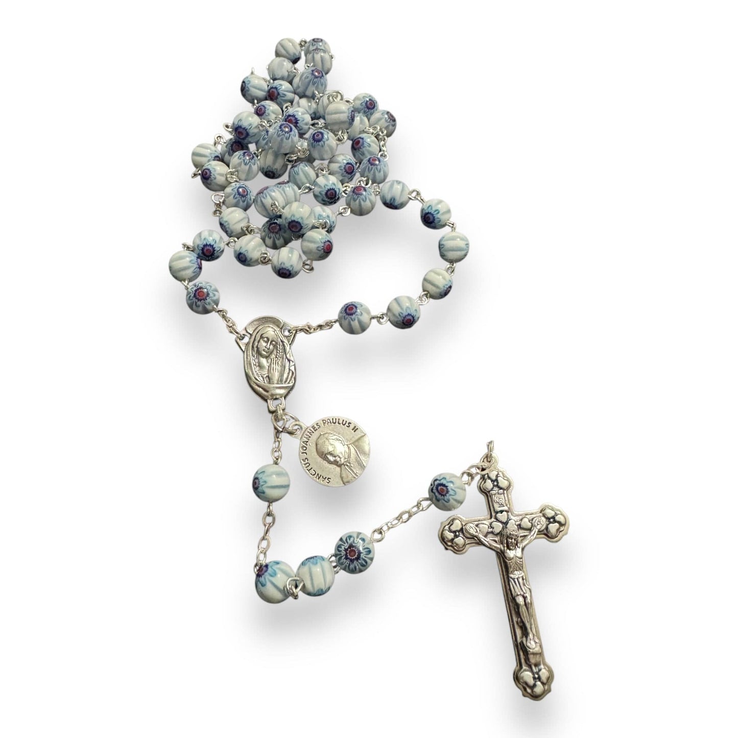Venetian Glass Italian Murrina Rosary - St. John Paul II Relic | Catholically