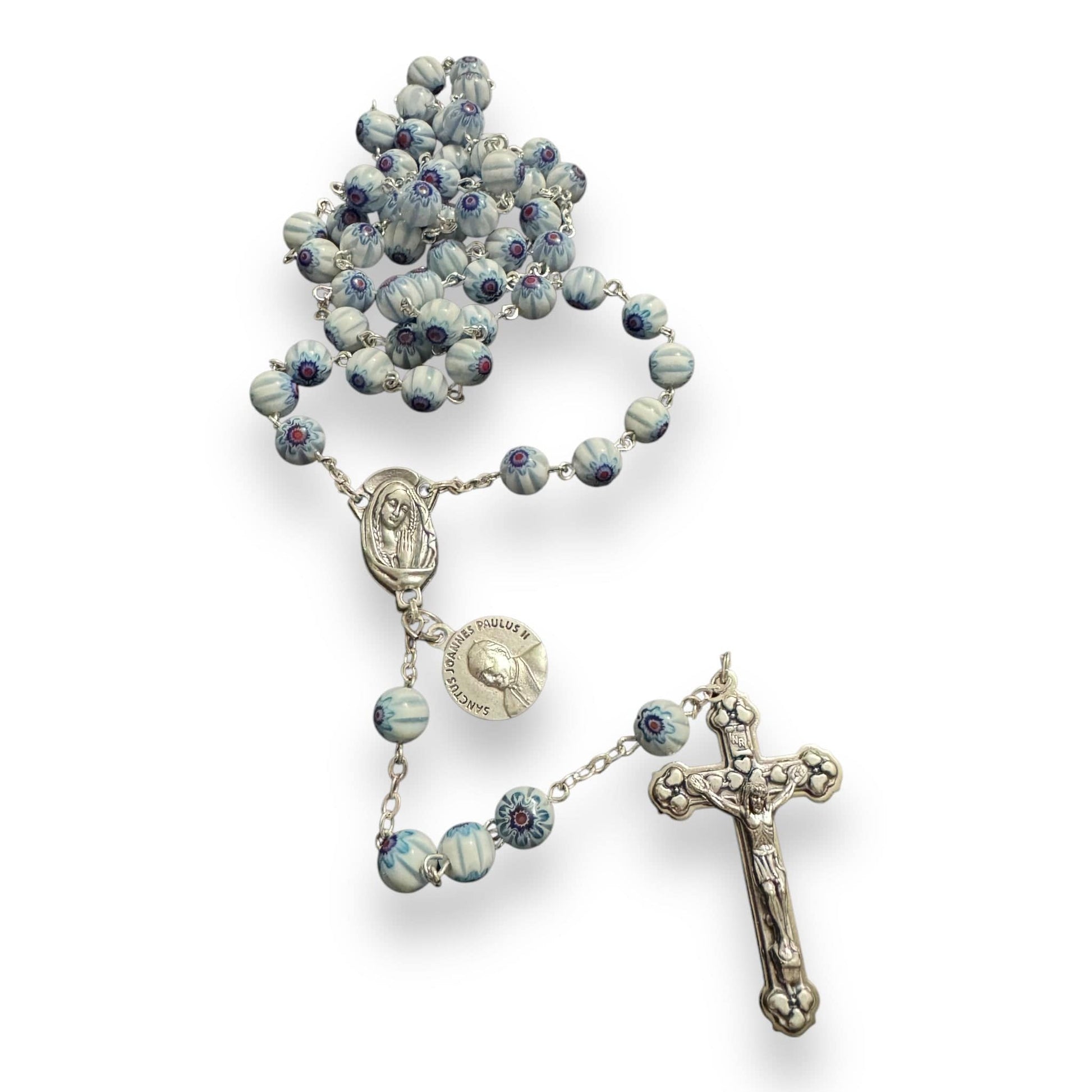 Venetian Glass Italian Murrina Rosary - St. John Paul II Relic | Catholically