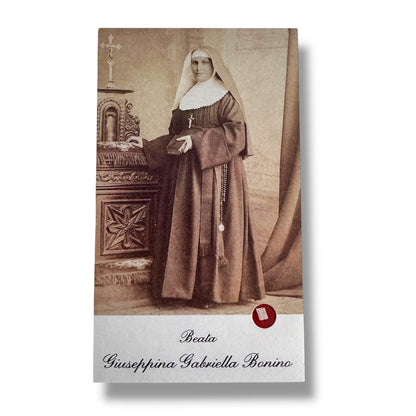 Vintage Holy Card of Beata Giuseppina Gabriella Bonino with Relic | Catholically