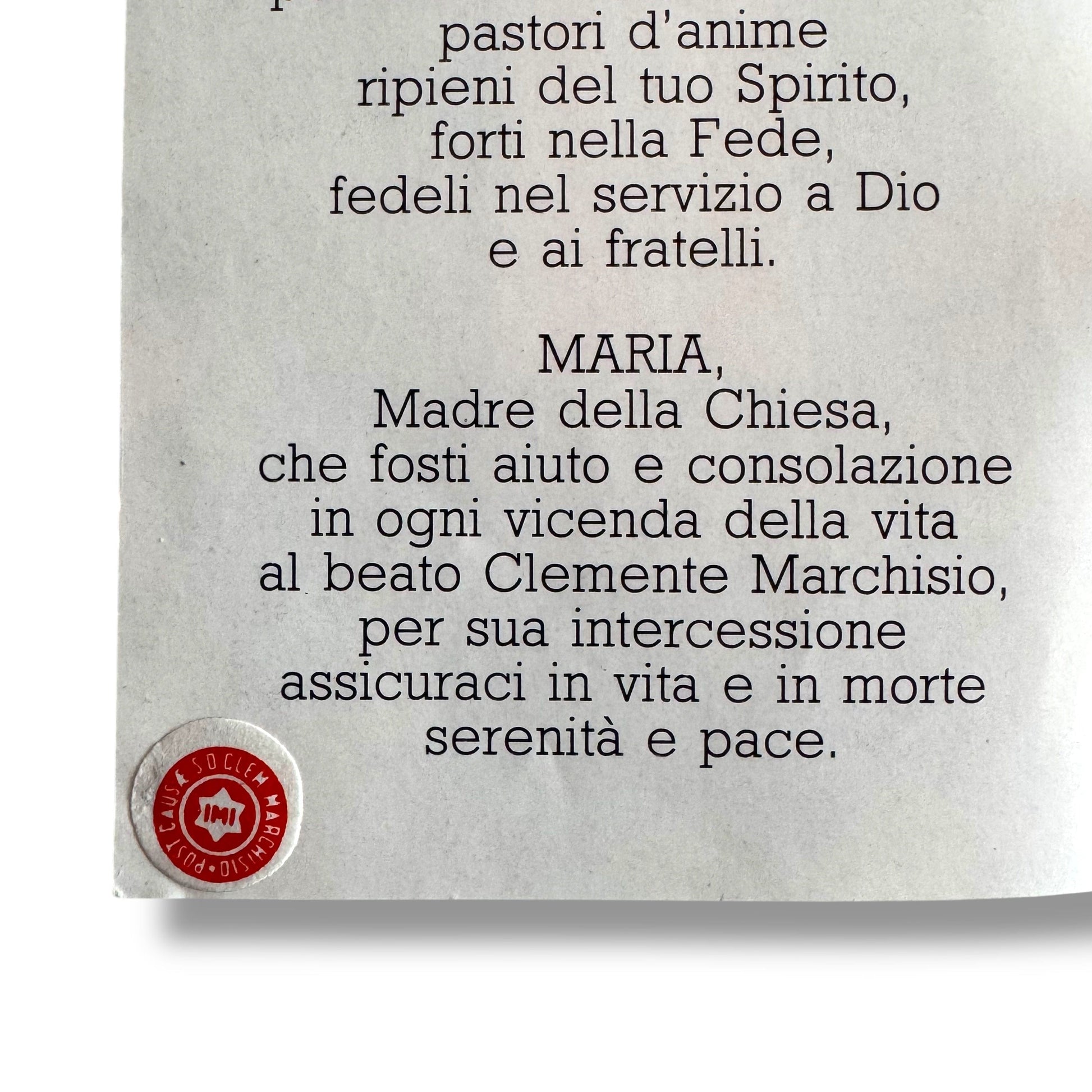 Vintage Holy Card of Beato Clemente Marchisio with Relic | Catholically