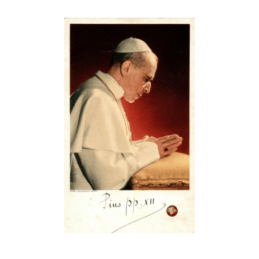 Vintage Holy Card of Pope Pius XII with Relic | Catholically