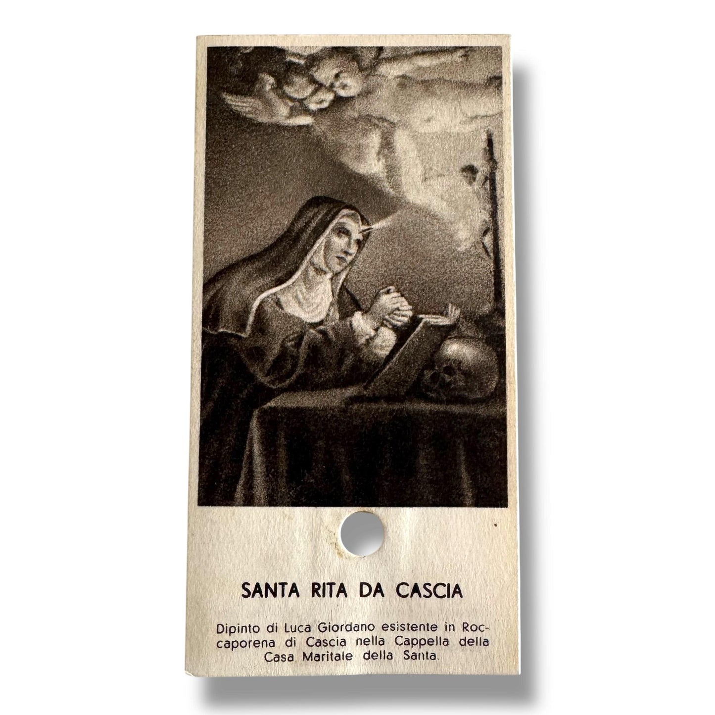 Vintage Holy Card of Santa Rita da Cascia with Relic | Catholically