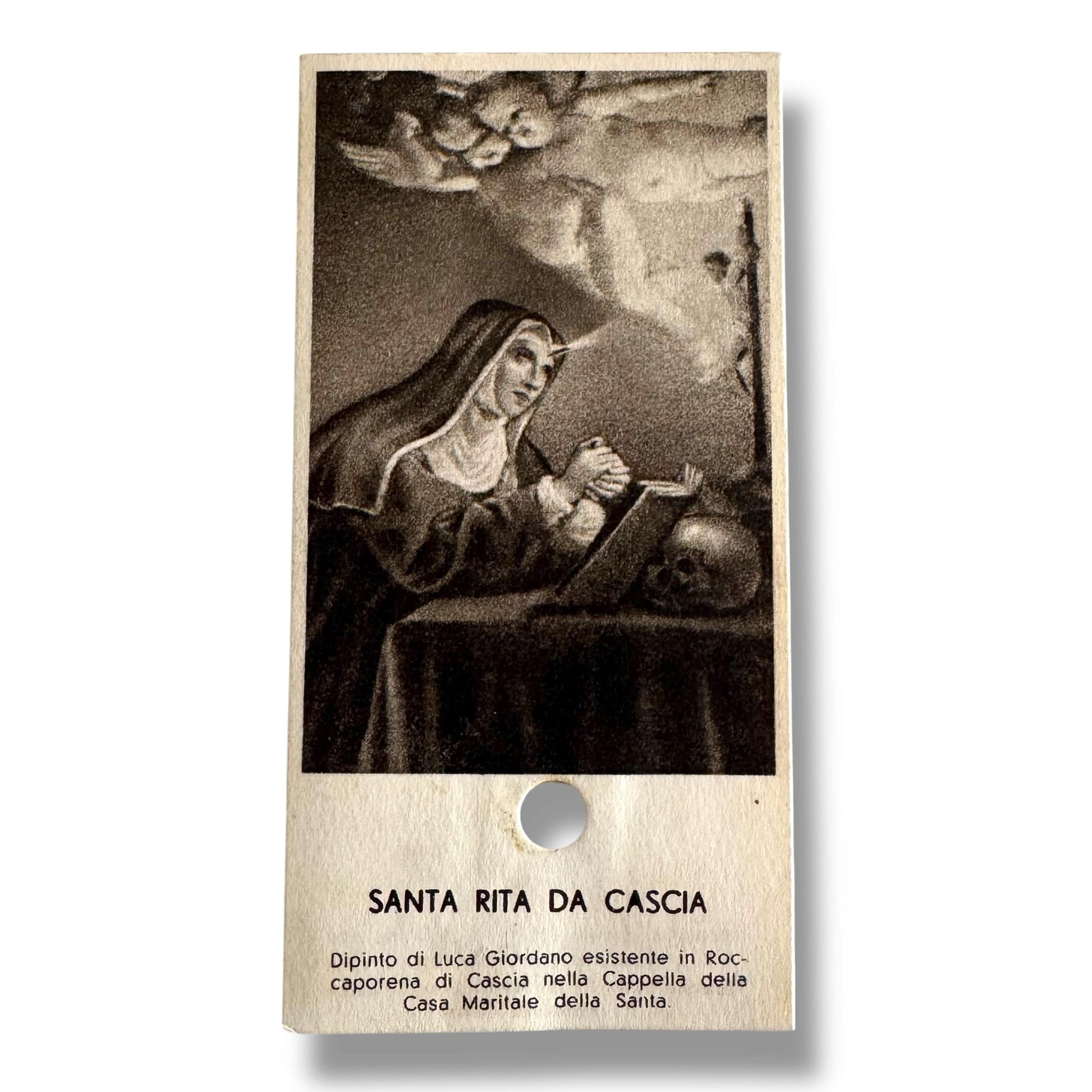 Vintage Holy Card of Santa Rita da Cascia with Relic | Catholically