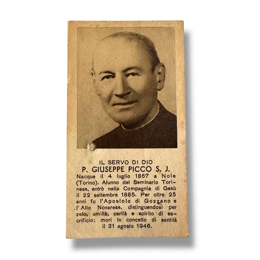Vintage Holy Card of Servo di Dio Cesare M. Barzaghi with Relic | Catholically