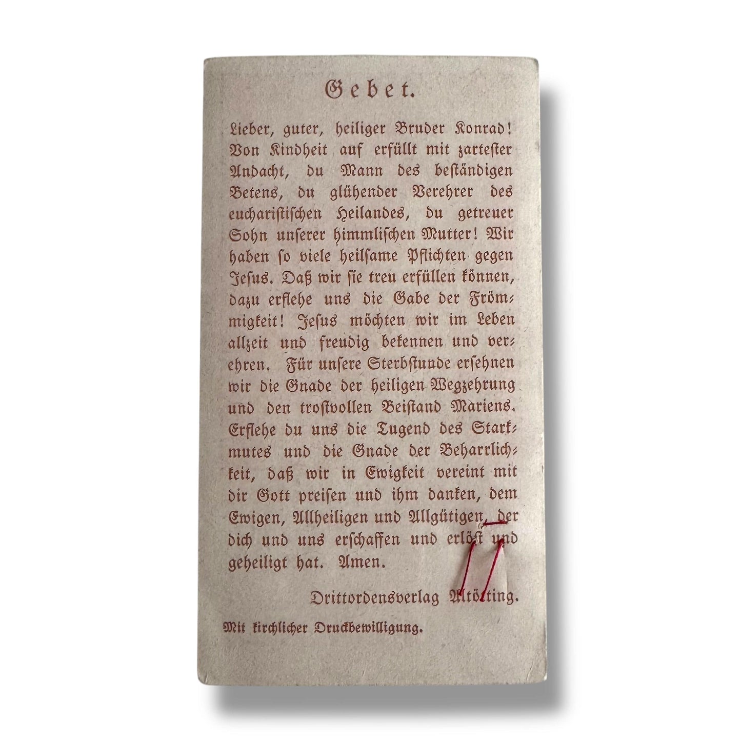 Vintage Holy Relic Card – St. Conrad of Parzham (Capuchin Brother of Altötting) | Catholically