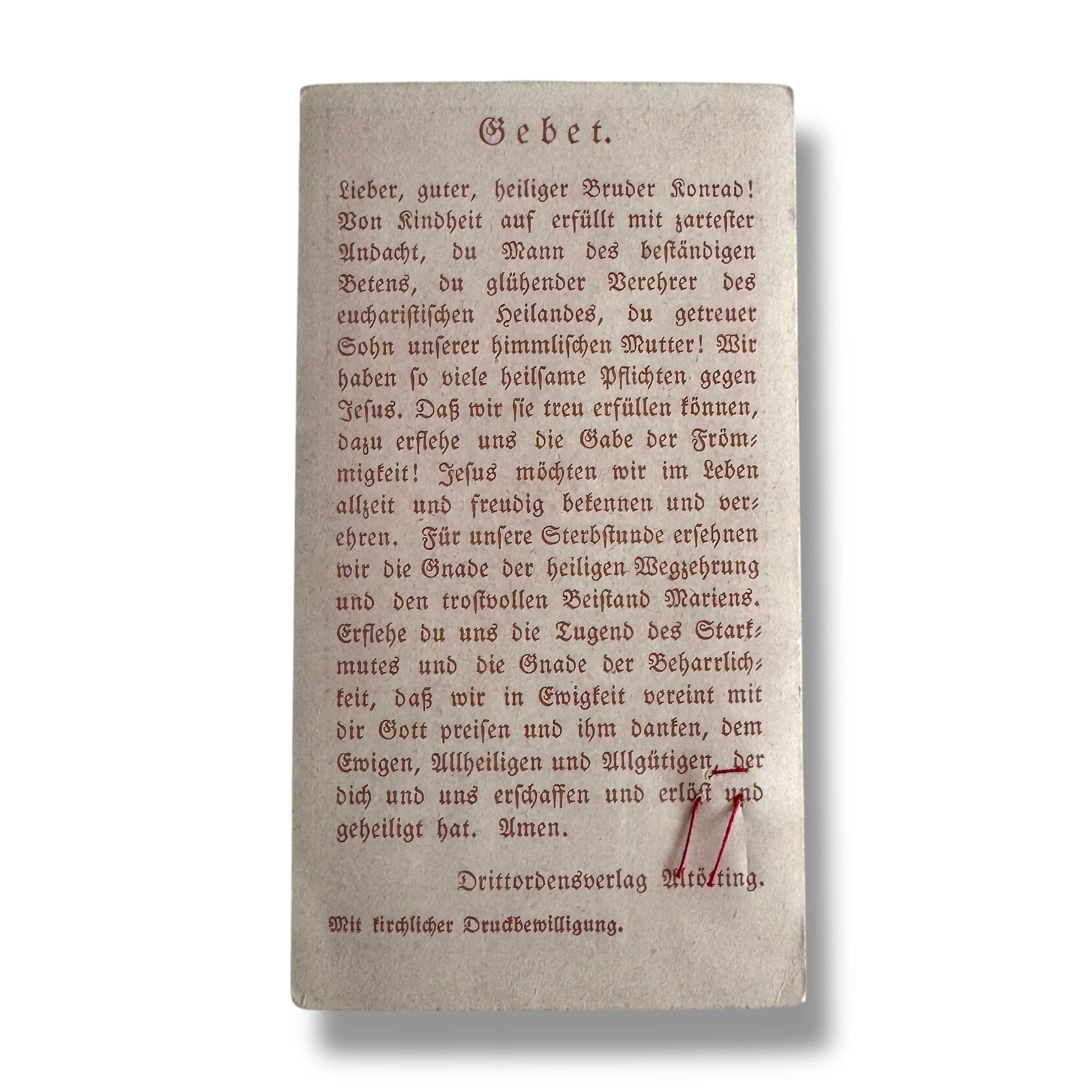 Vintage Holy Relic Card – St. Conrad of Parzham (Capuchin Brother of Altötting) | Catholically