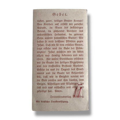 Vintage Holy Relic Card – St. Conrad of Parzham (Capuchin Brother of Altötting) | Catholically