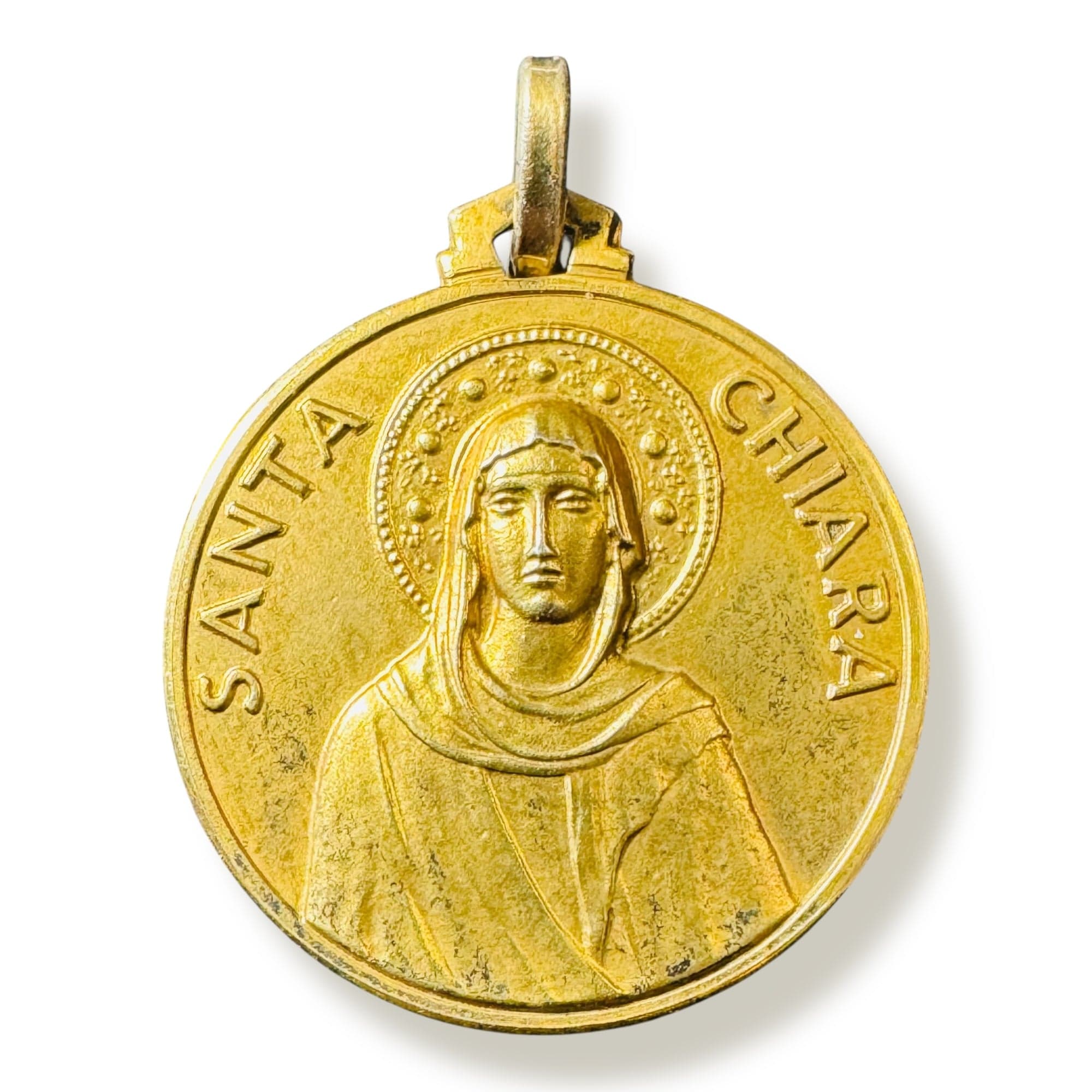 Vintage Santa Chiara Medal – Saint Clare of Assisi Italian