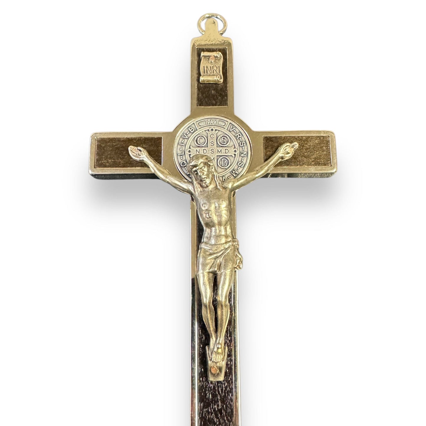 Wooden 6 1/4" St. Benedict Cross Crucifix -Exorcism cross -Blessed -San Benito | Catholically