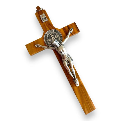 Wooden 6" St. Benedict Cross Crucifix -Exorcism cross -Blessed -San Benito | Catholically