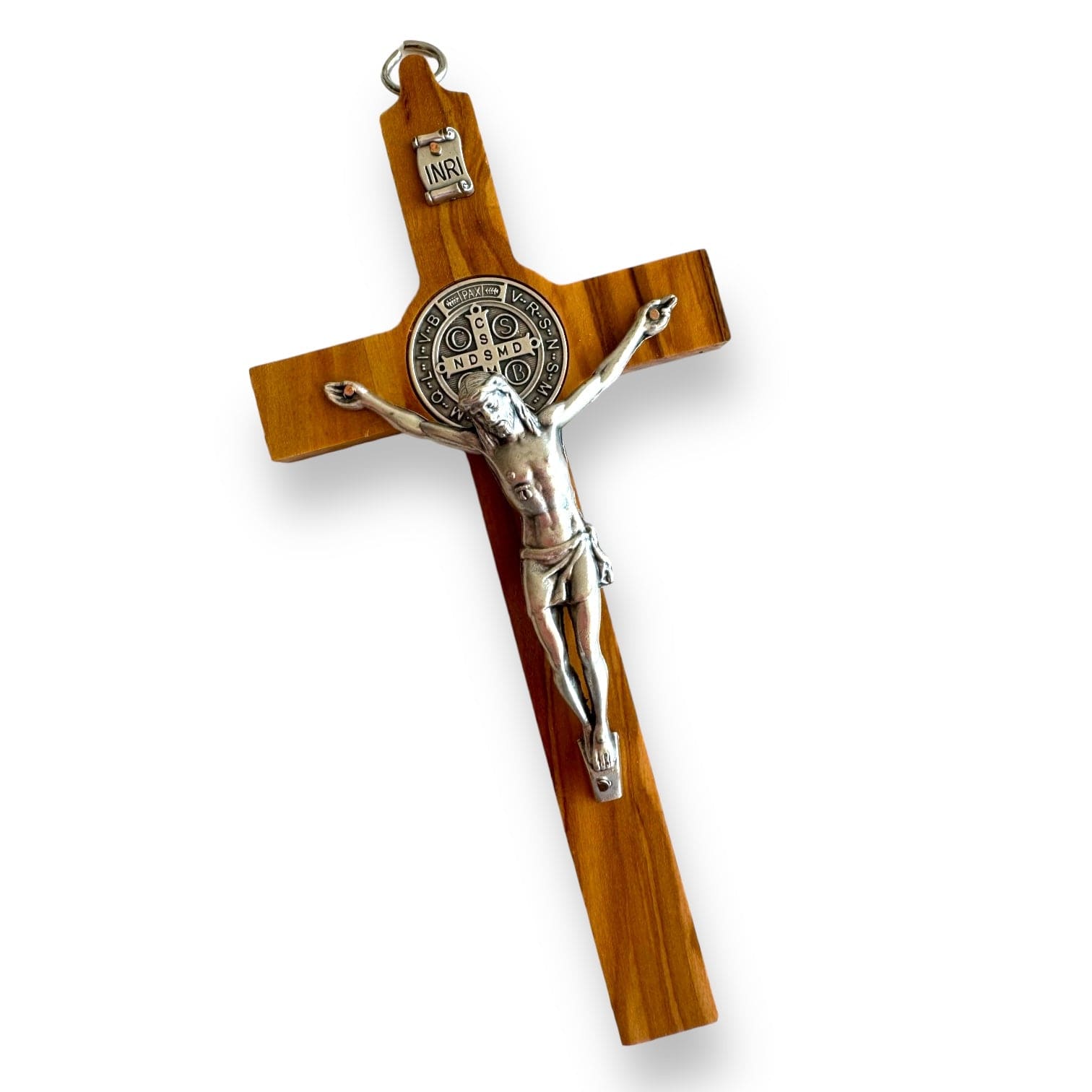 Wooden 6" St. Benedict Cross Crucifix -Exorcism cross -Blessed -San Benito | Catholically