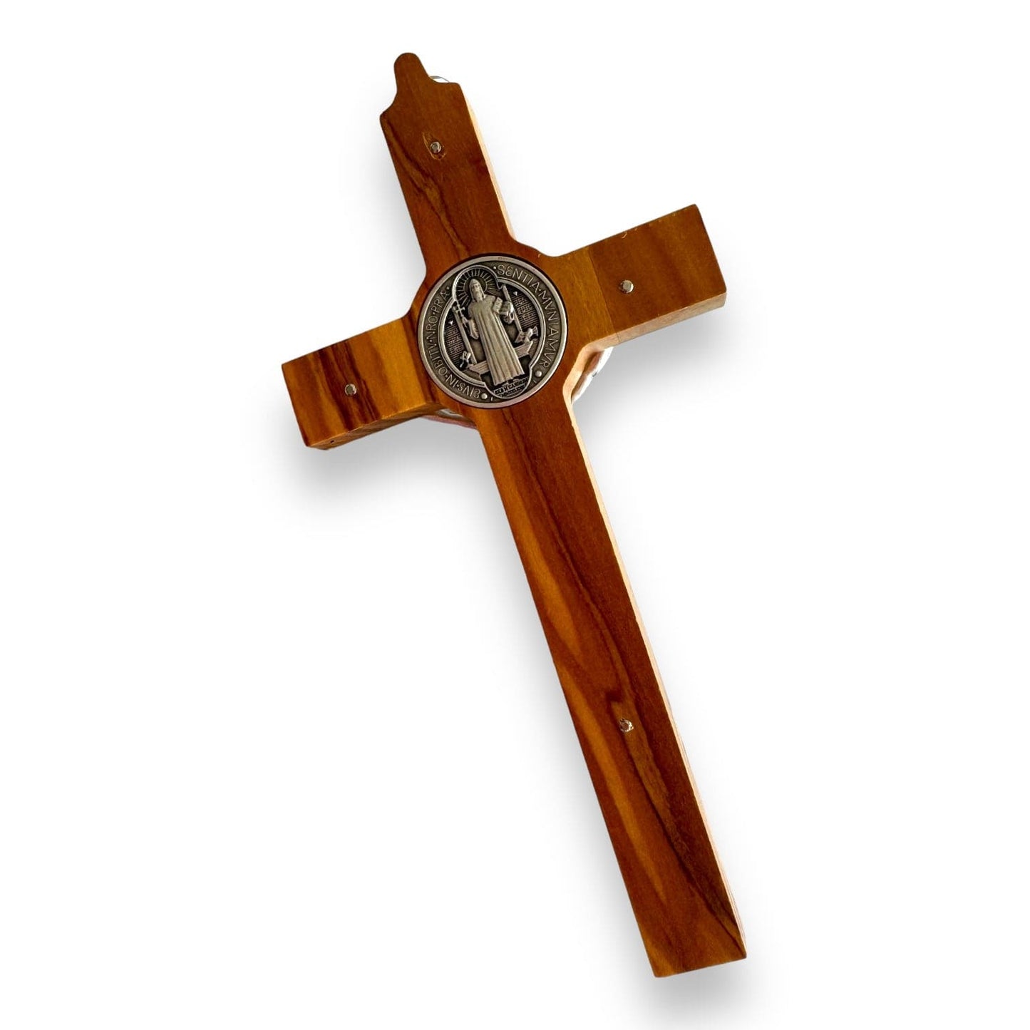 Wooden 6" St. Benedict Cross Crucifix -Exorcism cross -Blessed -San Benito | Catholically