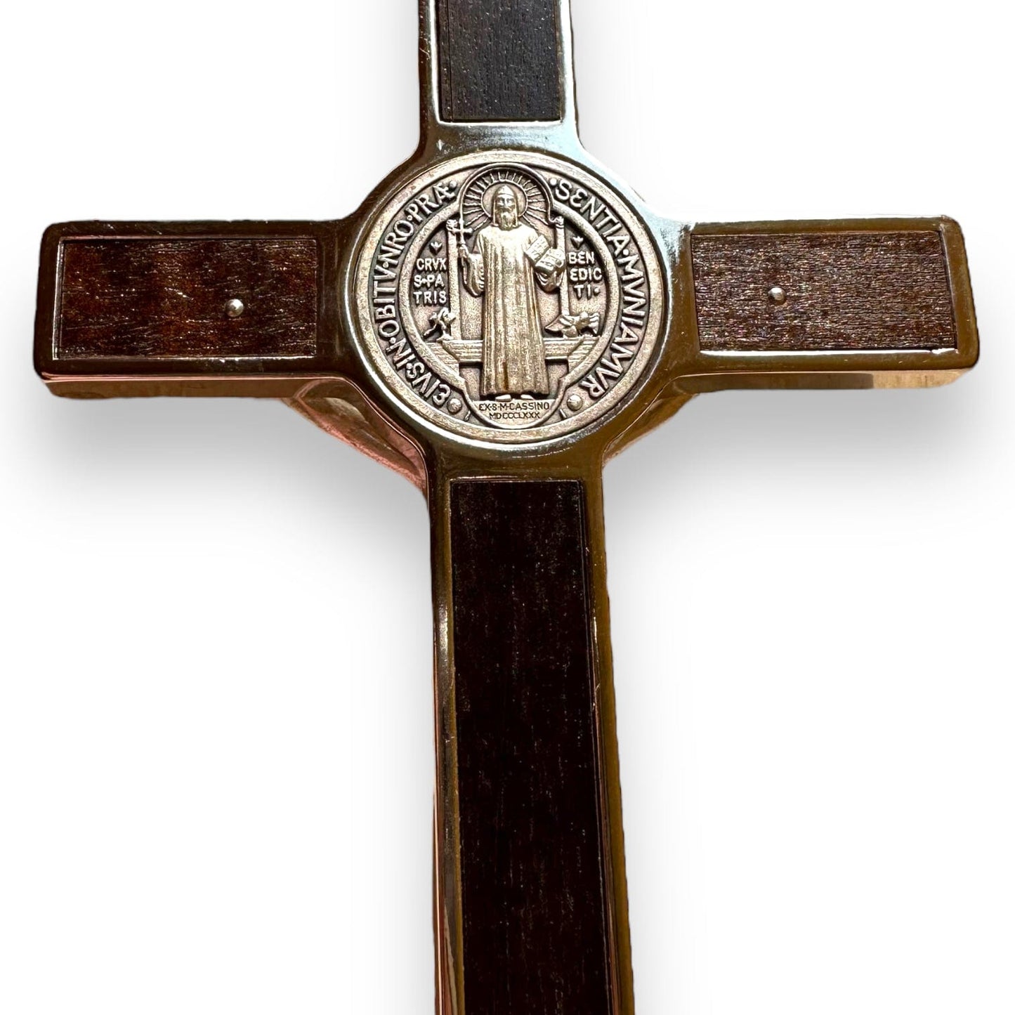 Wooden 7.5" St. Benedict Cross Crucifix -Exorcism cross -Blessed -San Benito | Catholically