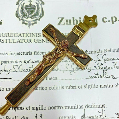 1St Class Reliquary W/ Relic of 5 Passionists Saints - Crucifix / Cross | Catholically