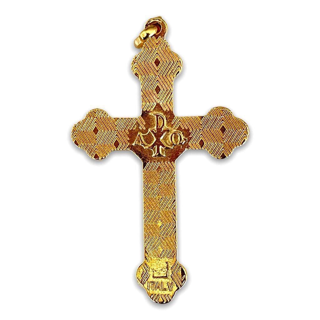 2" Green Budded  Pectoral Cross - Blessed by Pope | Catholically