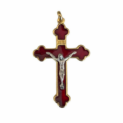 2" Red Budded Pectoral Cross - Blessed by Pope | Catholically