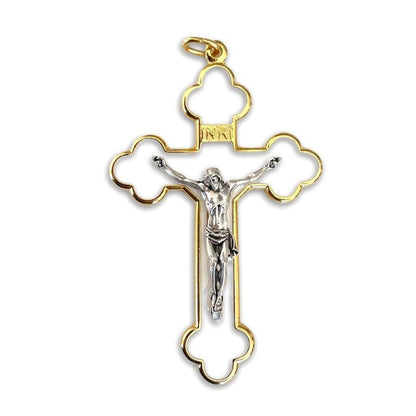 2" White Budded Crucifix  - Cross - Blessed By Pope | Catholically