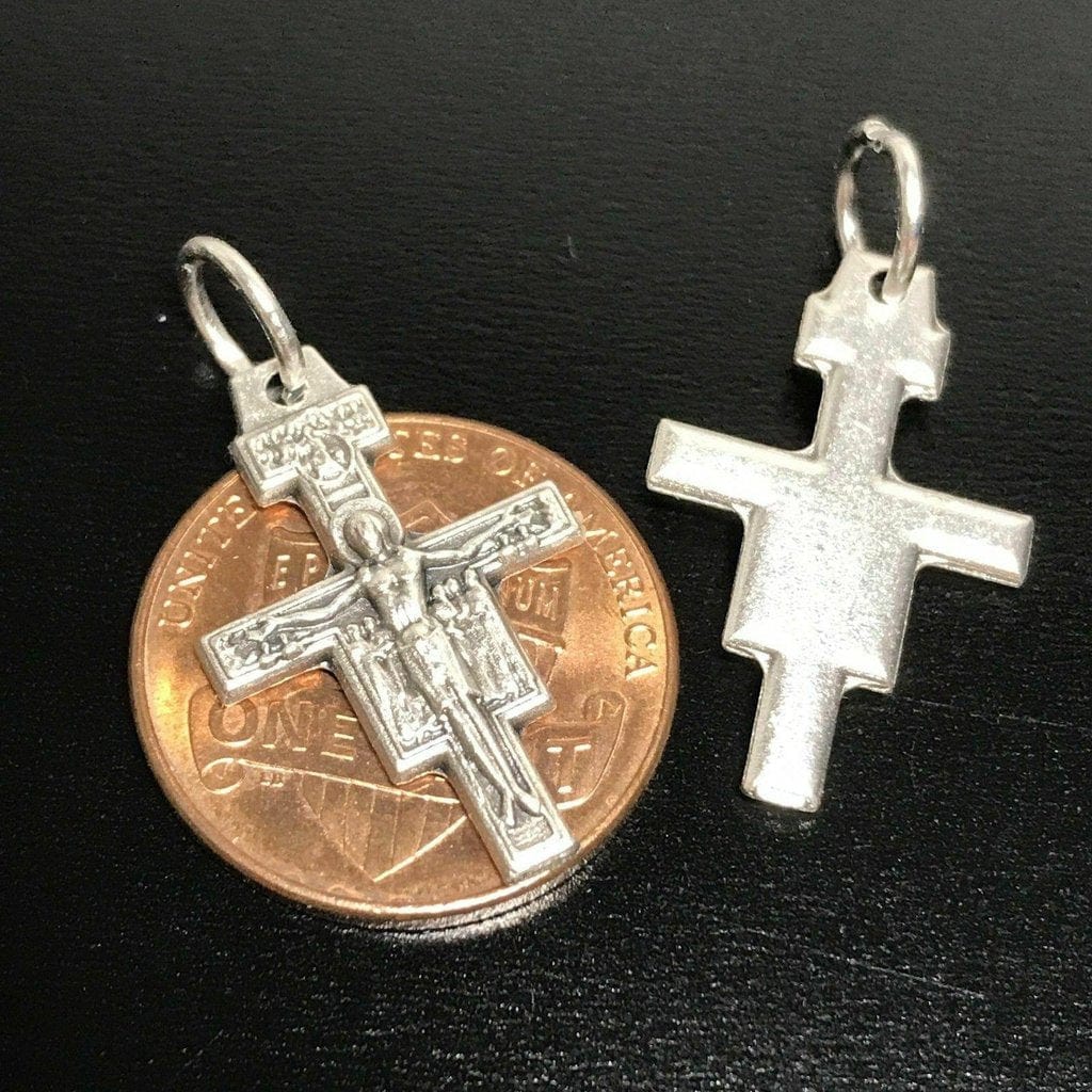2X Crosses 3/4 St. Damian Cross Blessed by Pope - Crucifix - Pendant | Catholically