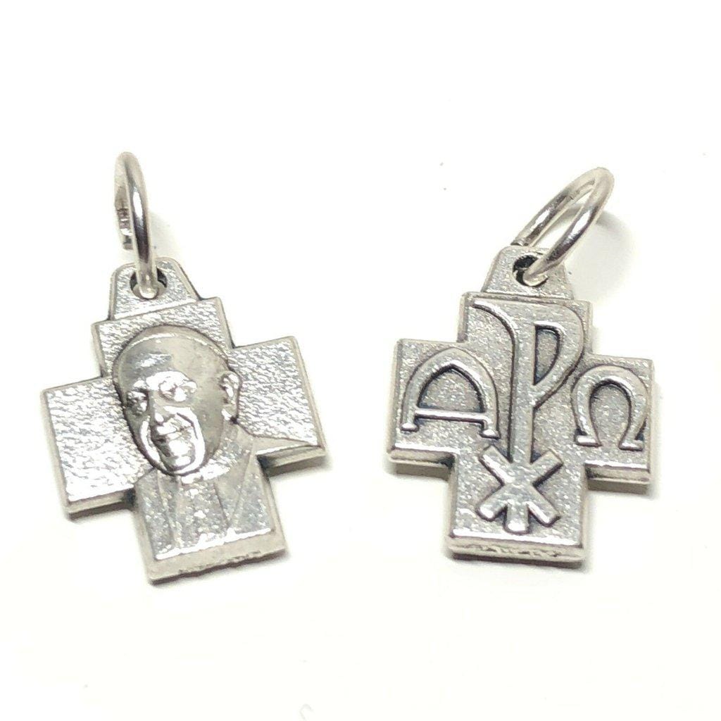 2X Tiny Chi Rho Cross Blessed by Pope - Medals - Pendant | Catholically