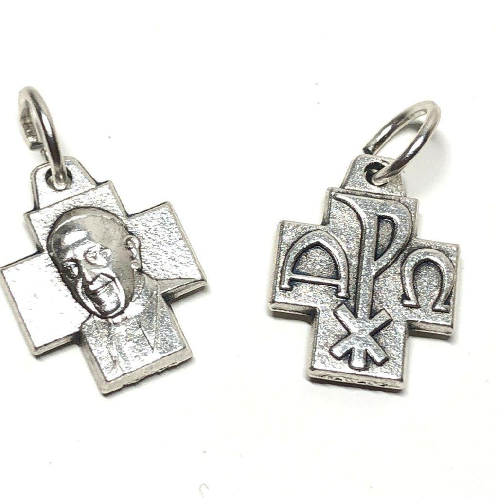 2X Tiny Chi Rho Cross Blessed by Pope - Medals - Pendant | Catholically
